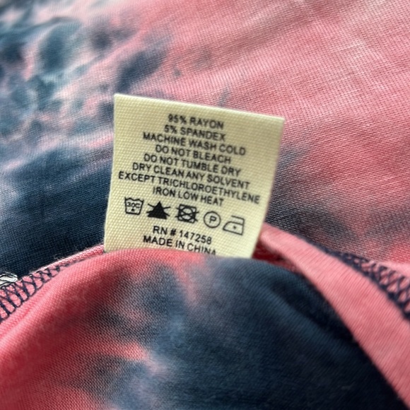 Sz M Tie Dyed Simply Southern Long Sleeve Open Back Top - Picture 6 of 6